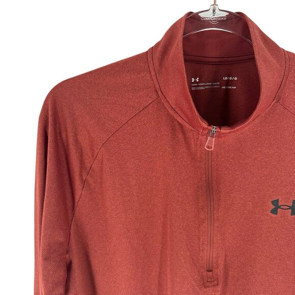 Under Armour Shirt Mens L Heatgear 1/2 Zip Tech Pullover Lightweight Base Layer - Picture 6 of 15